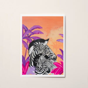 Affiche illustration peinture zebre