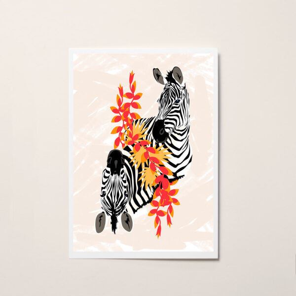 Affiche poster decoration chambre enfant zebre